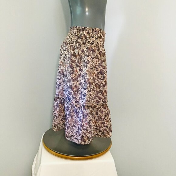 Esqualo Floral Print Mini Skirt with Ruffled Hem Size 8 - Picture 2 of 7